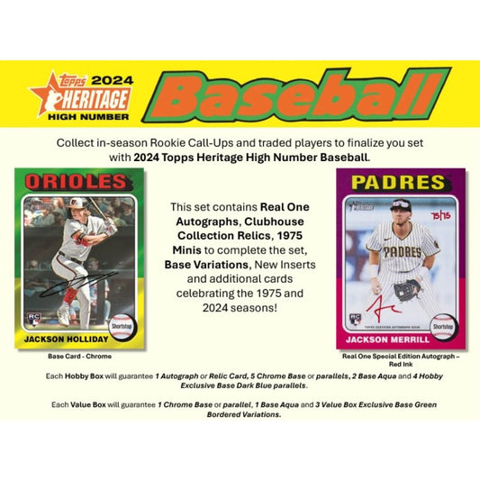 Pre Order - 2024 Topps Heritage High Number Baseball Hobby Box