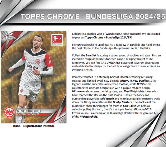 Pre Order - 2024/25 Topps Chrome Bundesliga Soccer Hobby Box