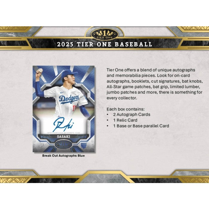 Pre Order - 2025 Topps Tier One Baseball Hobby Box