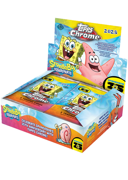 Pre Order - 2025 Topps Chrome Spongebob 25th Anniversary Hobby Box
