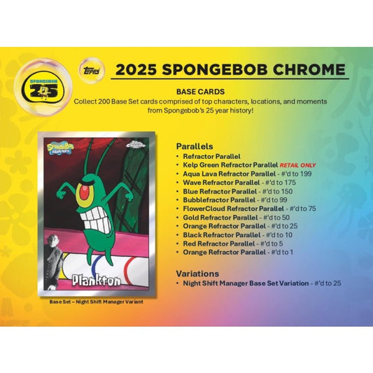 Pre Order - 2025 Topps Chrome Spongebob 25th Anniversary Blaster Box