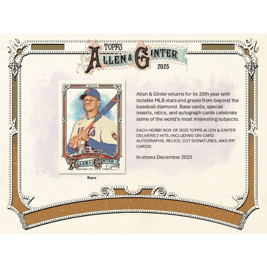 Pre Order - 2025 Topps Allen & Ginter Baseball Hobby Box