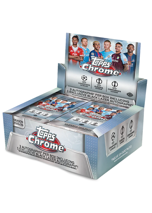 Pre Order - 2025-26 Topps Chrome UEFA Champions League Soccer Hobby Jumbo Box