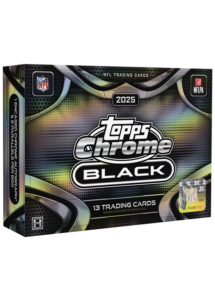 Pre Order - 2025 Topps Chrome Black Football Hobby Box