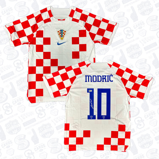 Luka Modric Signed Croatia National Team Home Soccer Jersey #10 - Beckett COA