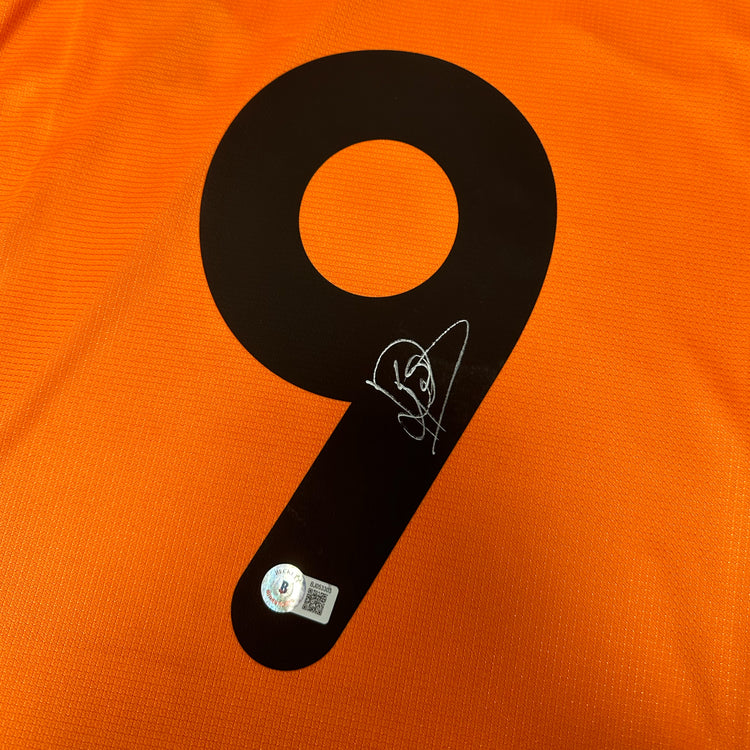 Patrick Kluivert Signed Netherlands National Team Soccer Jersey #9 - Beckett COA