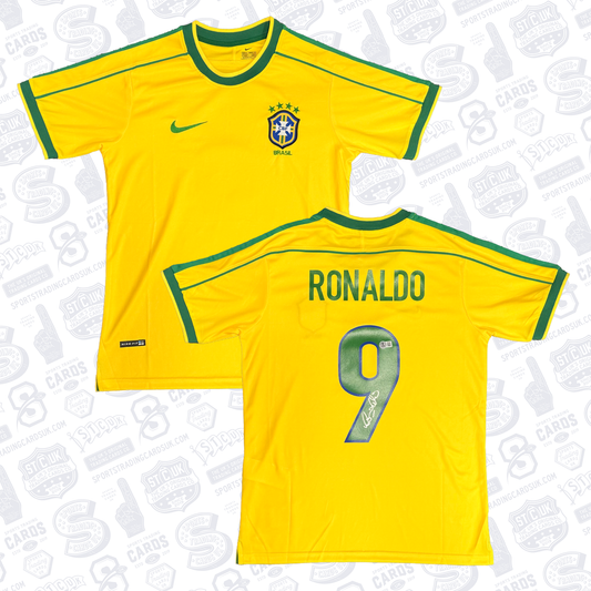 Ronaldo Nazario Signed Brazil Jersey #9 - Beckett COA - Sports Trading Cards UK