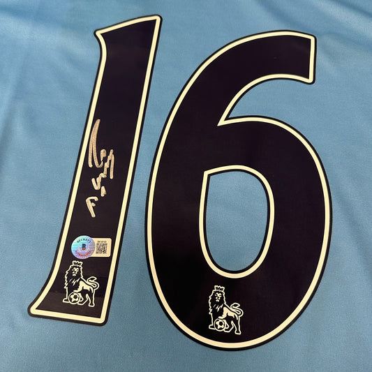 Sergio Aguero Signed Manchester City Blue Home Soccer Jersey #16 – Beckett COA