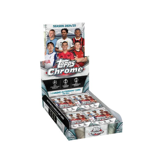 Pre-Order 2024/25 Topps Chrome UEFA Club Competitions Soccer Hobby Box