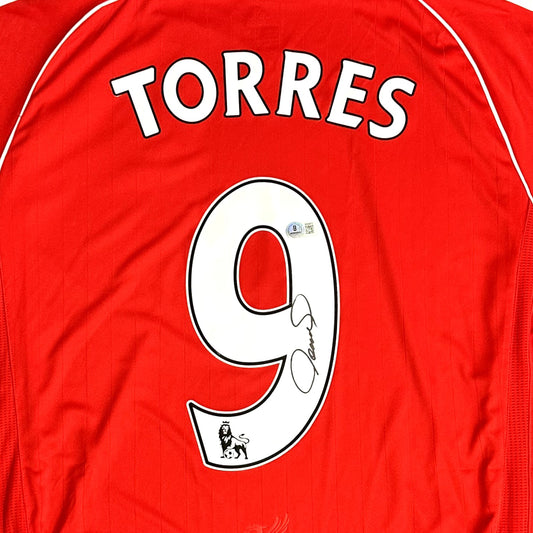 FERNANDO TORRES SIGNED LIVERPOOL HOME SOCCER JERSEY #9