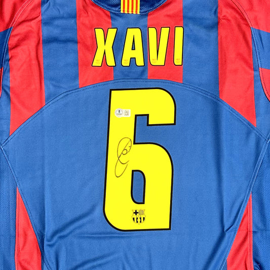 XAVI HERNANDEZ SIGNED BARCELONA HOME JERSEY #6