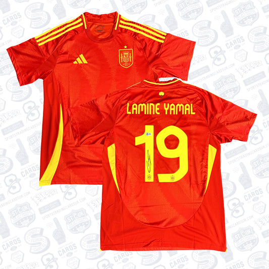 LAMINE YAMAL SIGNED SPAIN NATIONAL HOME SOCCER JERSEY #19