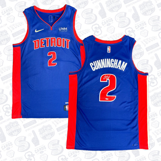 Cade Cunningham Detroit Pistons Autographed Blue Nike 2021-2022 Diamond Swingman Jersey