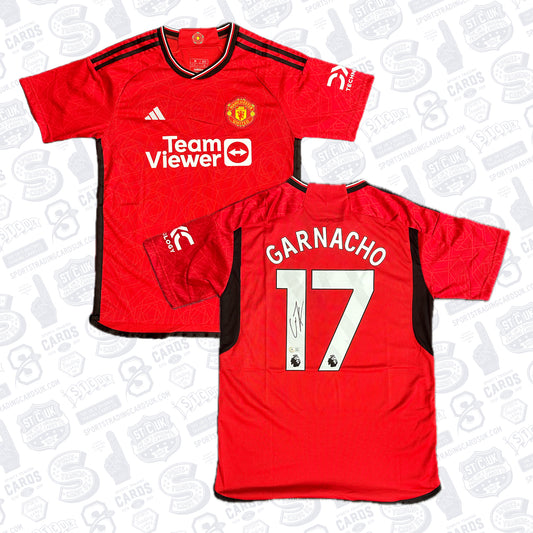 ALEJANDRO GARNACHO SIGNED PREMIER LEAGUE MANCHESTER UNITED RED HOME JERSEY – BECKETT COA