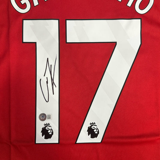 ALEJANDRO GARNACHO SIGNED PREMIER LEAGUE MANCHESTER UNITED RED HOME JERSEY – BECKETT COA