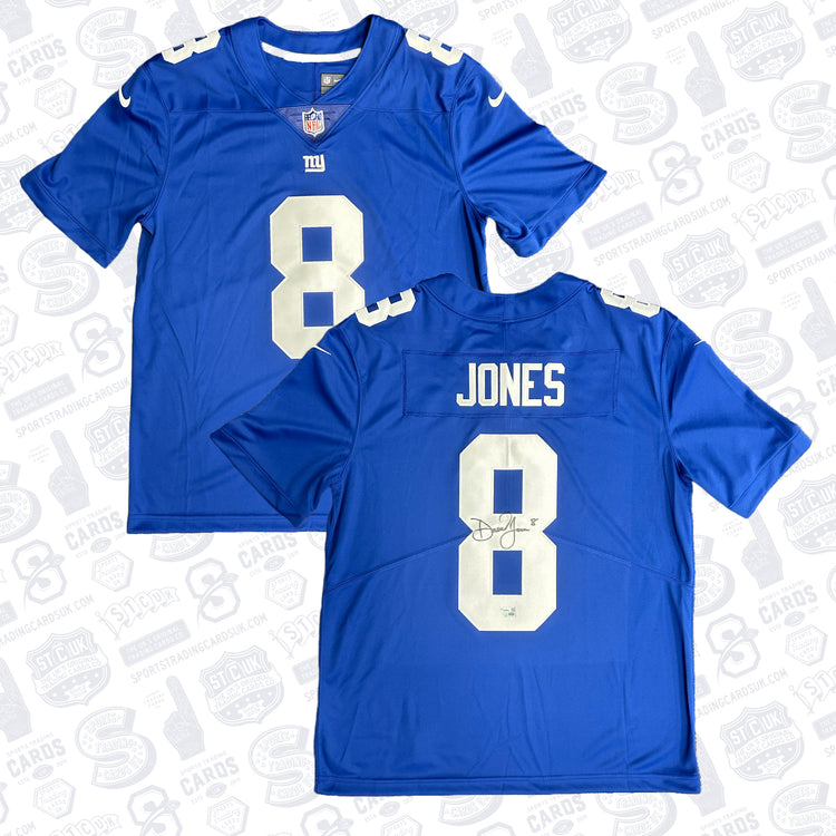 Daniel Jones New York Giants Autographed Blue Nike Limited Jersey