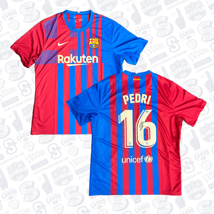 Pedri Barcelona Autographed Nike 2022-23 Home Blue Jersey