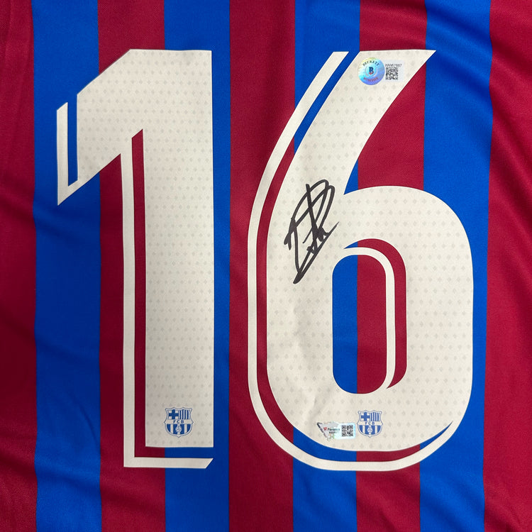 Pedri Barcelona Autographed Nike 2022-23 Home Blue Jersey