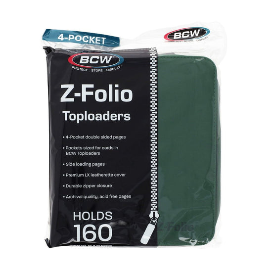 BCW Z-Folio 4-Pocket LX Album - Toploaders - Green - Sports Trading Cards UK