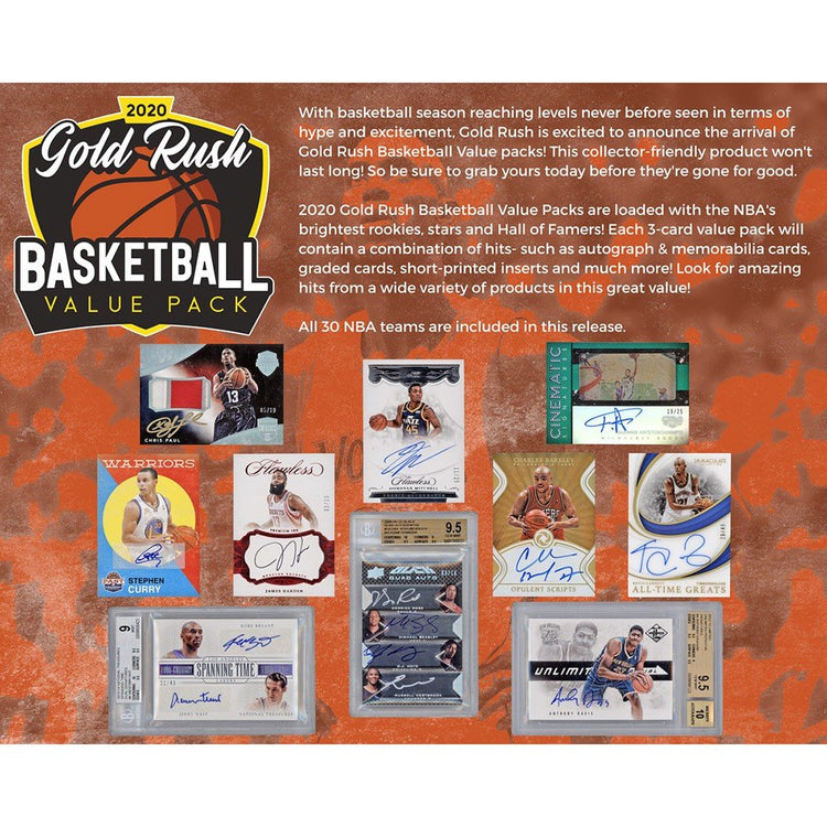 2020 Gold Rush Basketball Value Pack - Sports Trading Cards UK