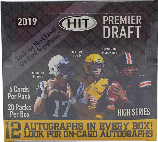2019 Sage Hit Premier Draft High Series Football Hobby Box - on avg 12 Autos per box - Sports Trading Cards UK