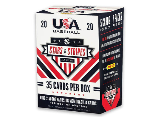 2020 Panini USA Stars & Stripes Baseball 7-Pack Blaster Box - 2 hits per box on average - Sports Trading Cards UK