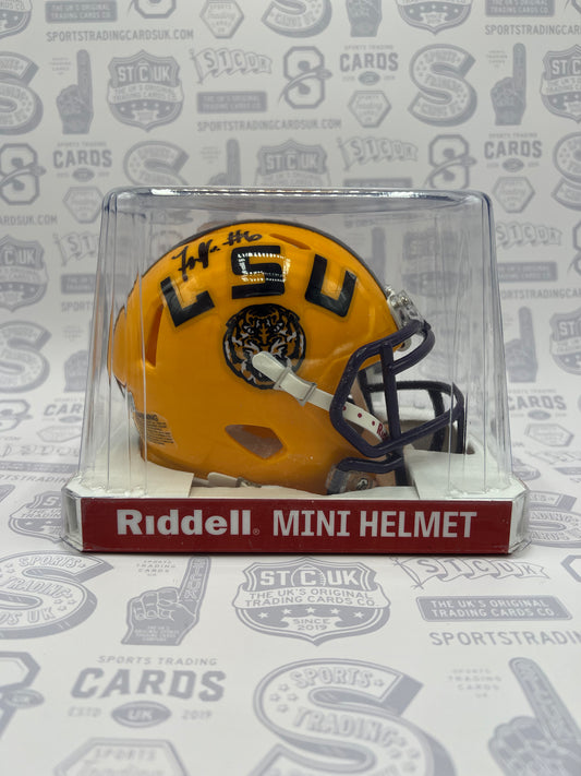 Terrace Marshall Jr. LSU Tigers Autographed Riddell Speed Mini Helmet