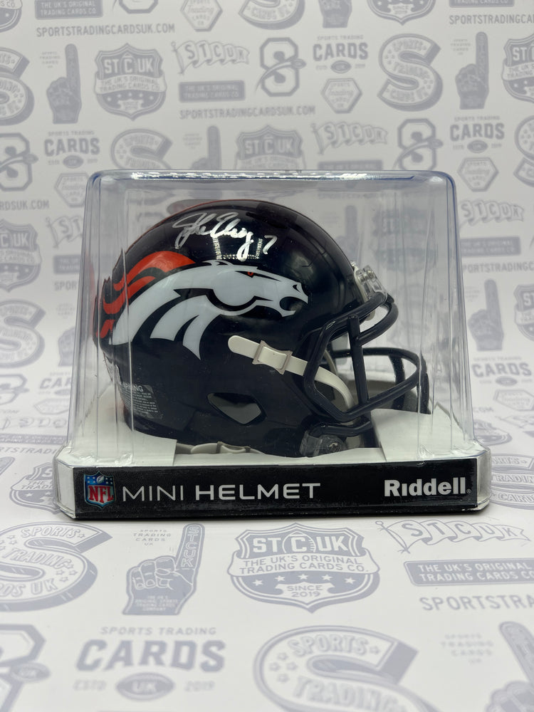 John Elway Denver Broncos Autographed Riddell Speed Mini Helmet